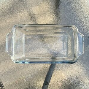 Anchor Hocking Large Logo Made in USA Clear Loaf Bread Baking Dish 5 X 9" 1.5 QT